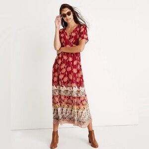 Madewell Tulip Sleeve Maxi Dress in Tall Sunflowers